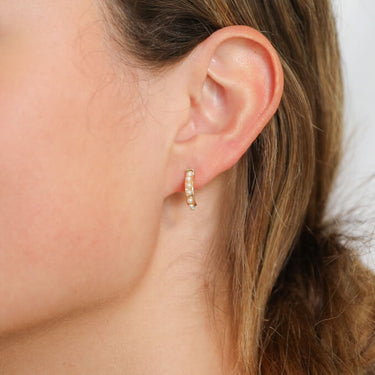 Pearl Half Hoop Earrings